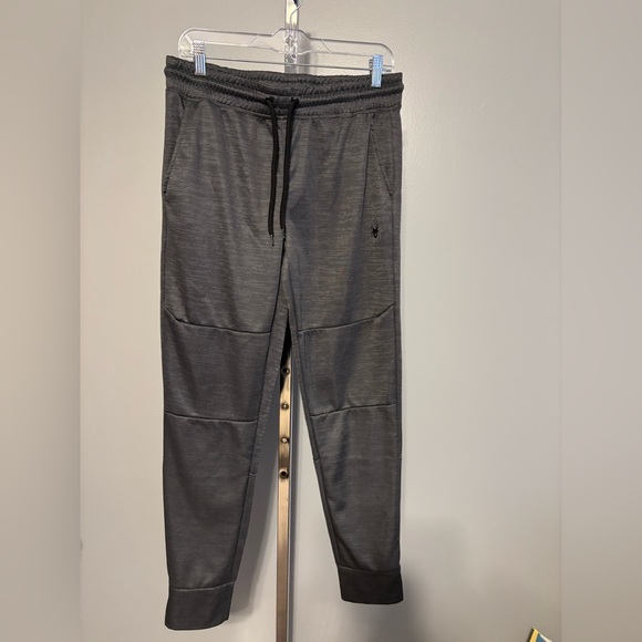 SPYDER PROWEB Active Tech Fleece Gray Jogger Sweatpants Mens M EUC - Picture 1 of 6